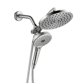 Shower Combo with Magnetic Docking Satin Nickel, 8-inch High Pressure Showerhead and Hand Shower